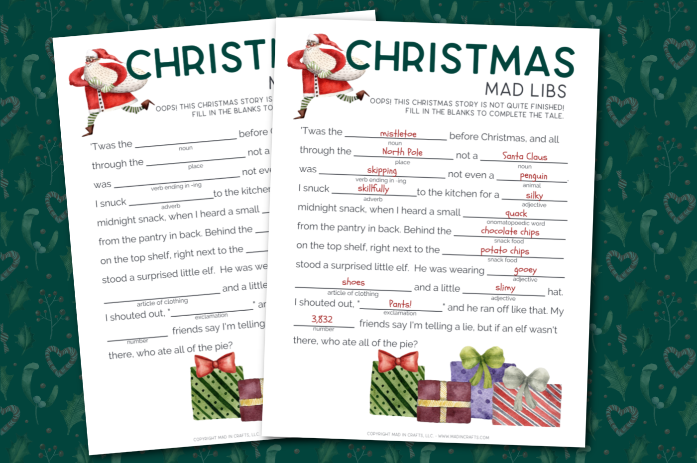 free printable christmas mad libs printables mad in crafts